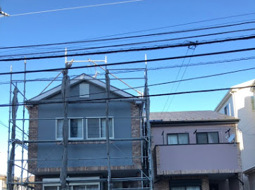 東京都小平市にて外壁塗装用の足場撤去作業！