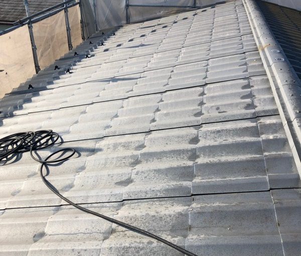 東京都清瀬市　外壁塗装　屋根塗装　仮説足場　高圧洗浄　養生