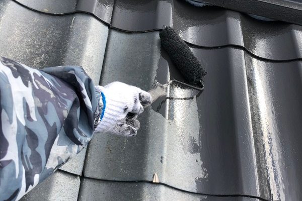 東京都小平市　屋根塗装　防水工事　ウレタン防水　密着工法
