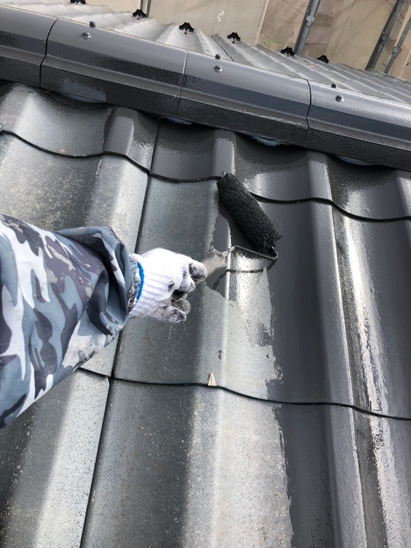 東京都小平市　屋根塗装　防水工事　ウレタン防水　密着工法