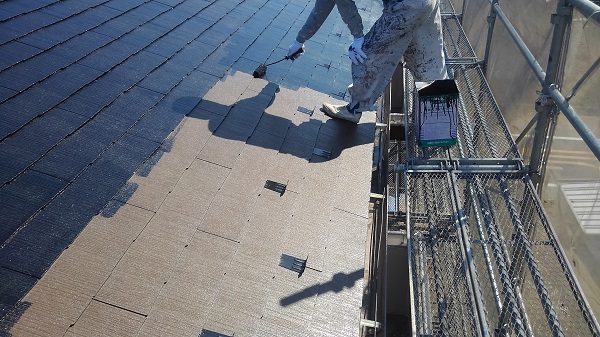 東京都清瀬市　屋根塗装　下地調整　水谷ペイント　快適サーモ