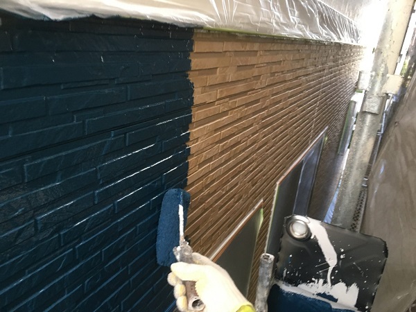 東京都東久留米市　外壁塗装　屋根塗装　防水工事　ローラー工法　RSルーフ液2F・RSシルバーグロスSi