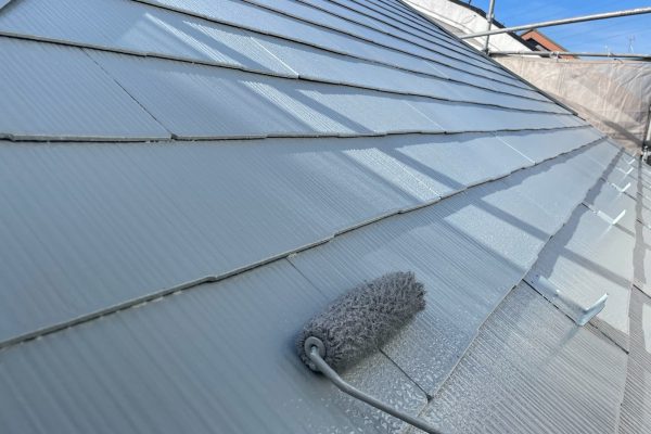 東京都東大和市　スレート屋根の仕上げ塗装　塗料選びはおまかせください！