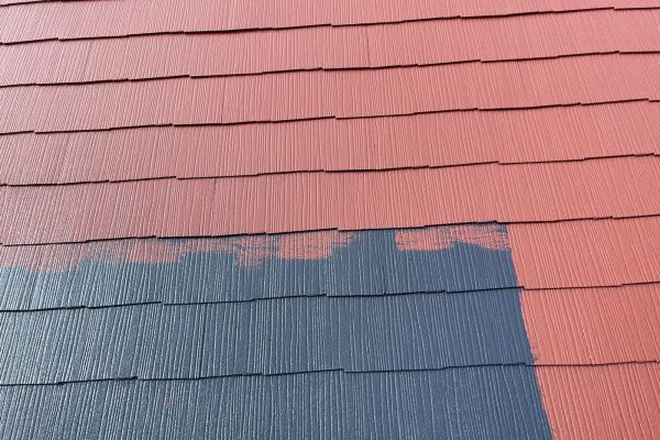 東京都東大和市　O様邸　屋根塗装・外壁塗装工事　スレートの上塗り　無機ハイブリッドコート仕上げ